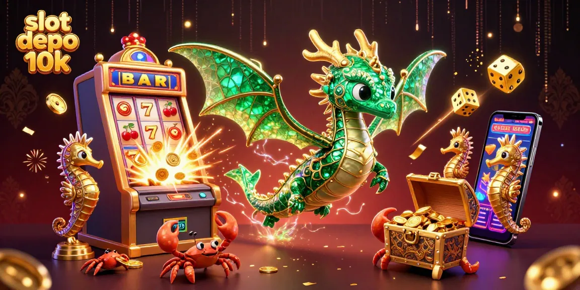 Experience thrilling gameplay with slot depo 10k in this vibrant 3D illustration of a jackpot scene.
