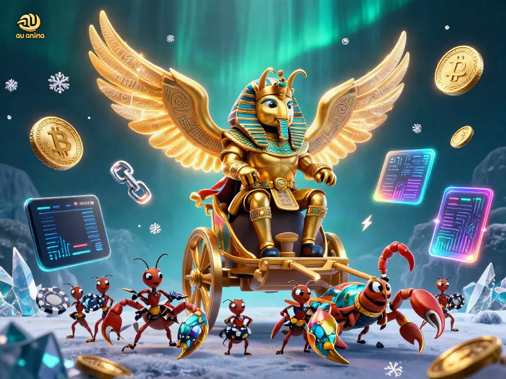 Experience the thrill of the au online casino with vibrant characters and crypto elements.