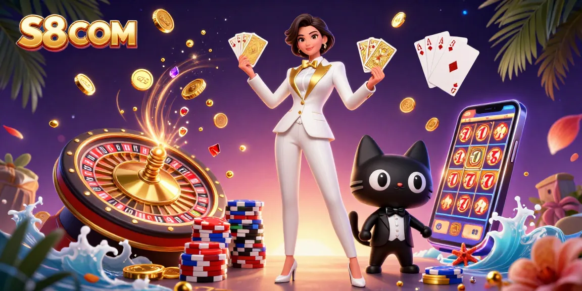 Experience exciting gameplay at S8 COM featuring glamorous card shuffling and vibrant casino elements.