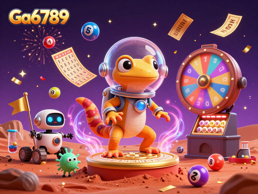 Experience Ga6789's exciting casino adventure with a Martian gecko and dynamic game elements.