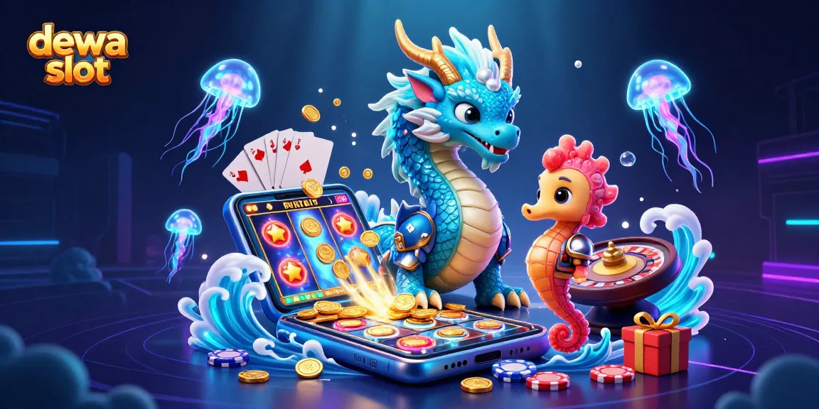 Spin the reels with dewa slot surrounded by vibrant casino-themed underwater elements.