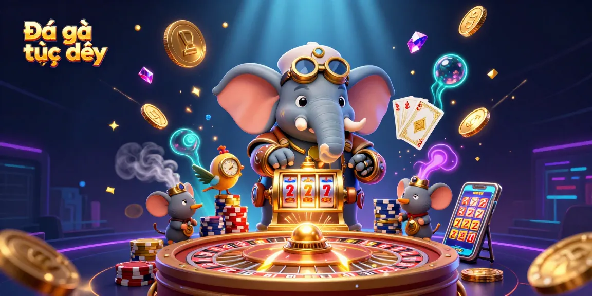 Experience Đá gà trực tiếp with steampunk characters at a vibrant live betting scene.