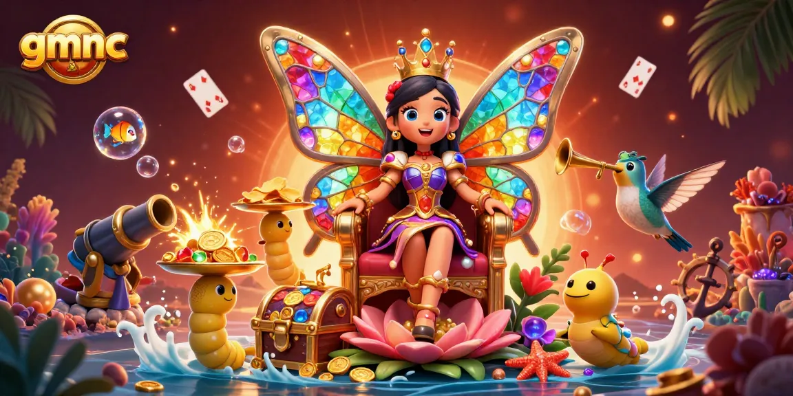 Experience the magic of gmnc while winning with vibrant casino elements in a captivating 3D scene.
