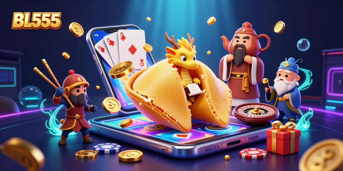 Experience thrilling wins at BL555, featuring golden coins and a vibrant slot game scene.