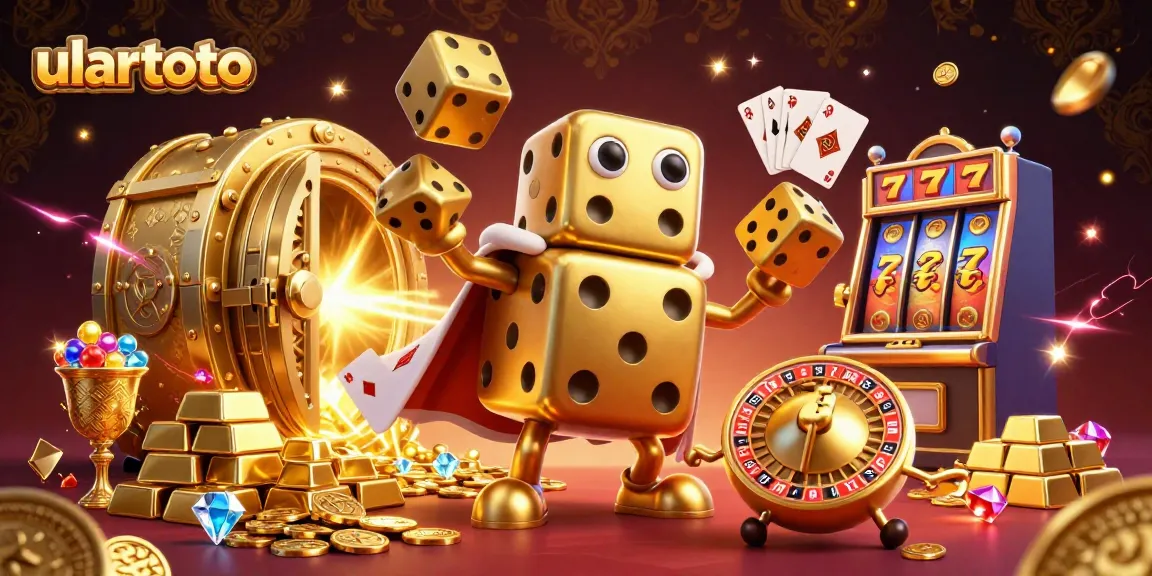 Experience gripping casino fun with ulartoto's animated character scene featuring vibrant elements and winning symbols.