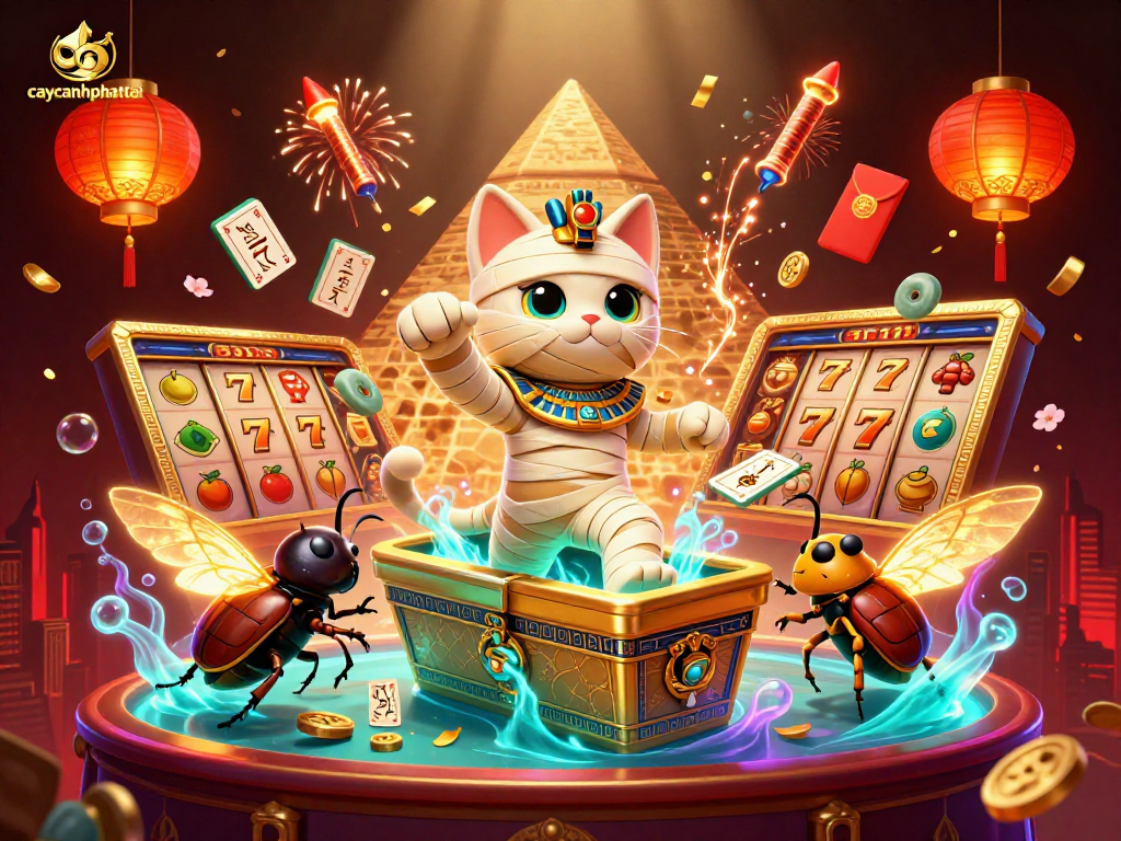 Play slots and jackpot features in caycanhphattai's vibrant 3D casino scene.