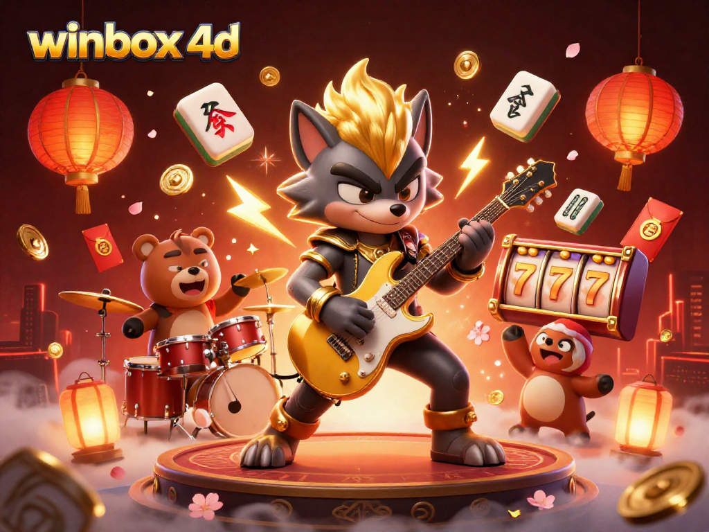 Enjoy adrenaline-pumping action with winbox 4d's vibrant casino stage illustration featuring 3D characters.