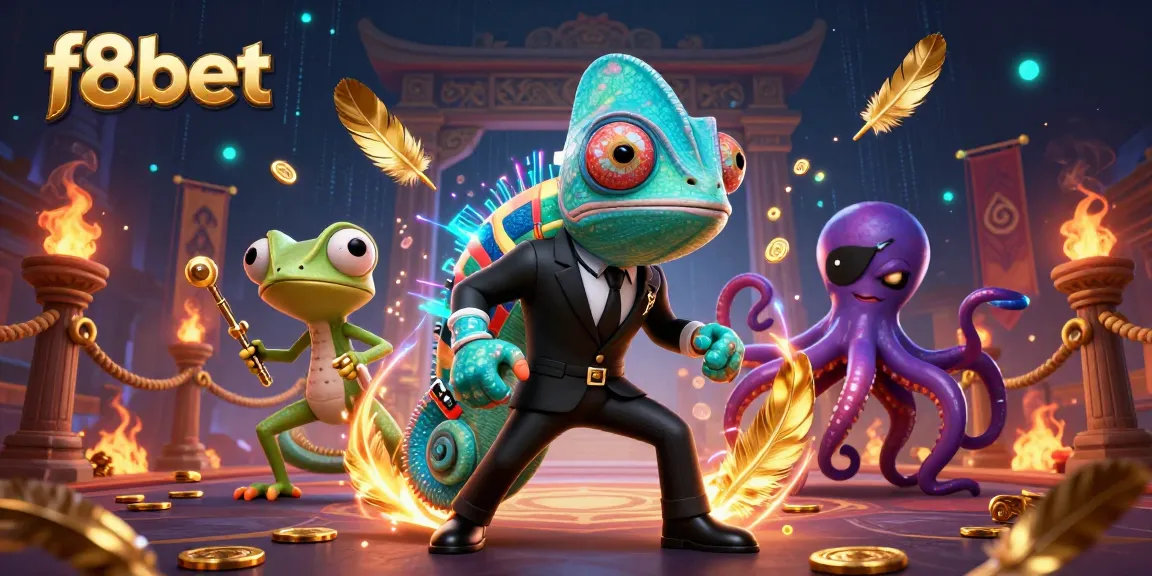 Experience thrilling gameplay at f8bet with a dynamic casino scene featuring vibrant characters.