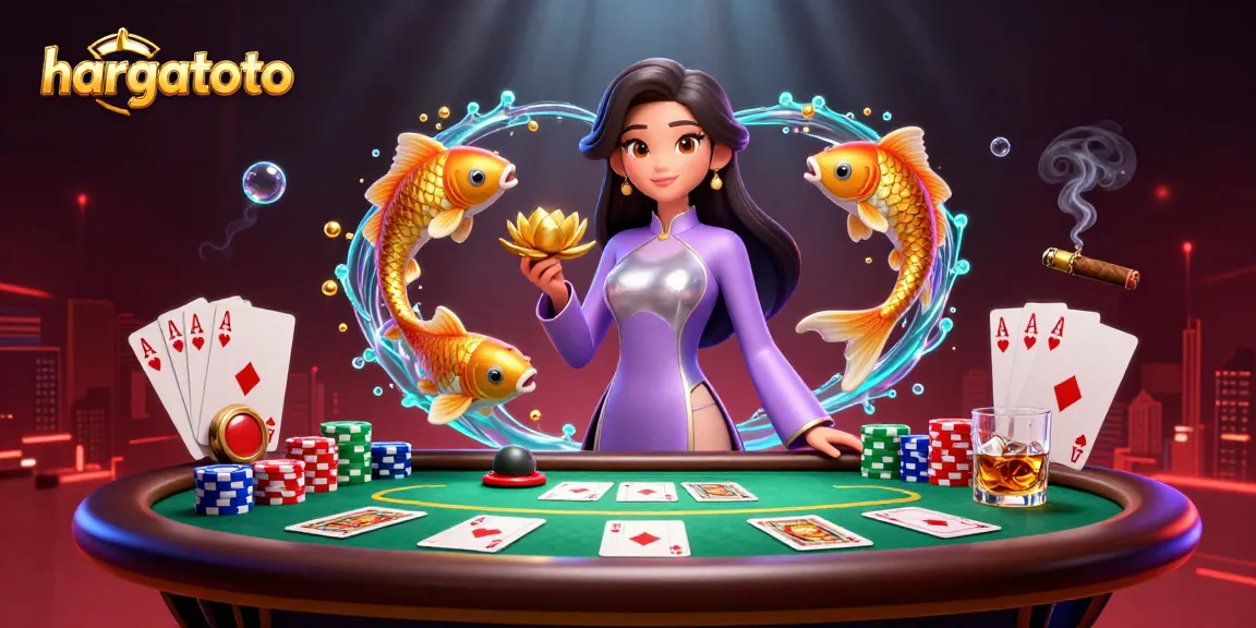 Engage with hargatoto's dynamic poker scene showcasing a vibrant casino atmosphere.