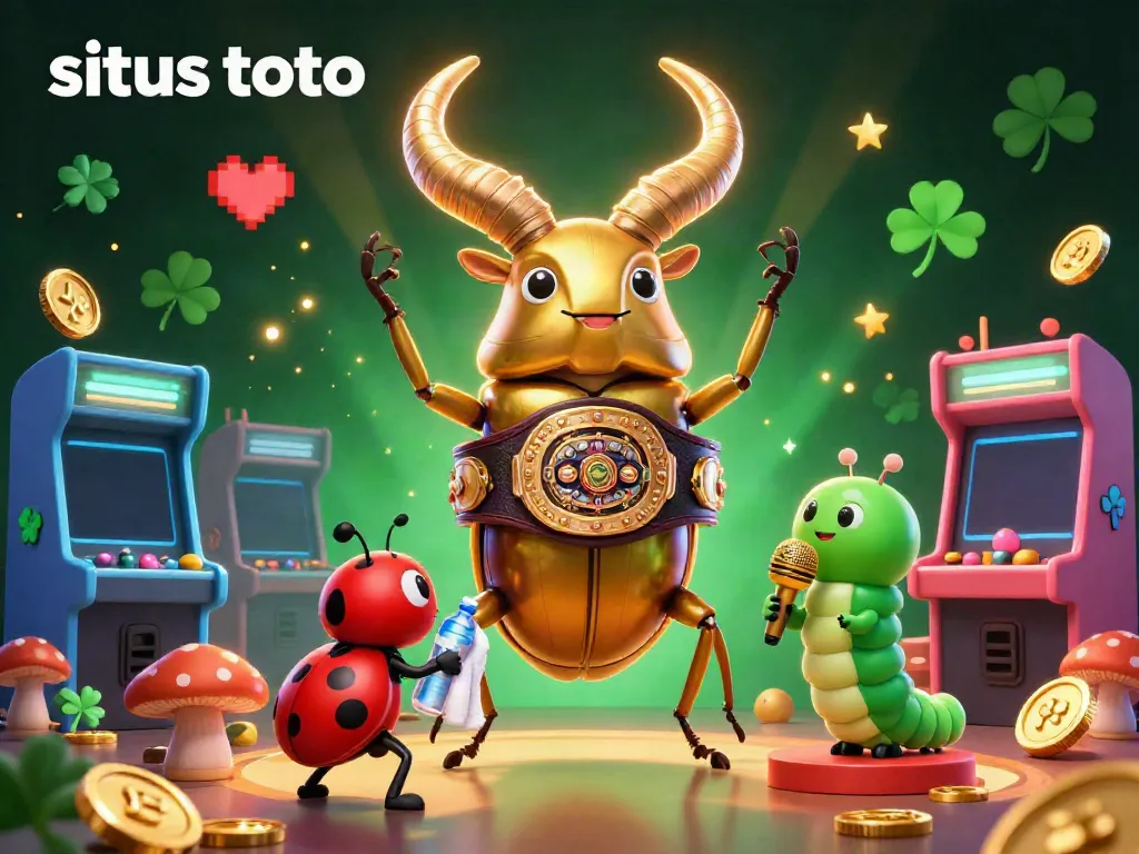 Engage with situs toto through this vibrant 3D casino illustration featuring unique game elements and characters.