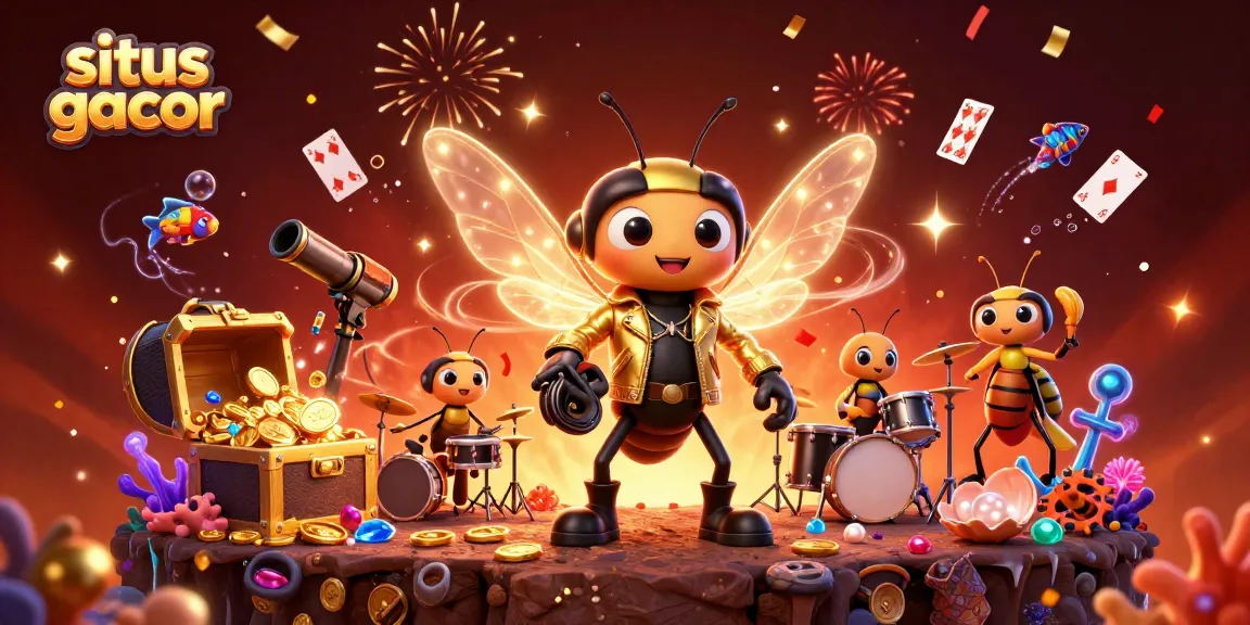 Experience situs gacor gaming with vibrant casino characters surrounded by riches and excitement.