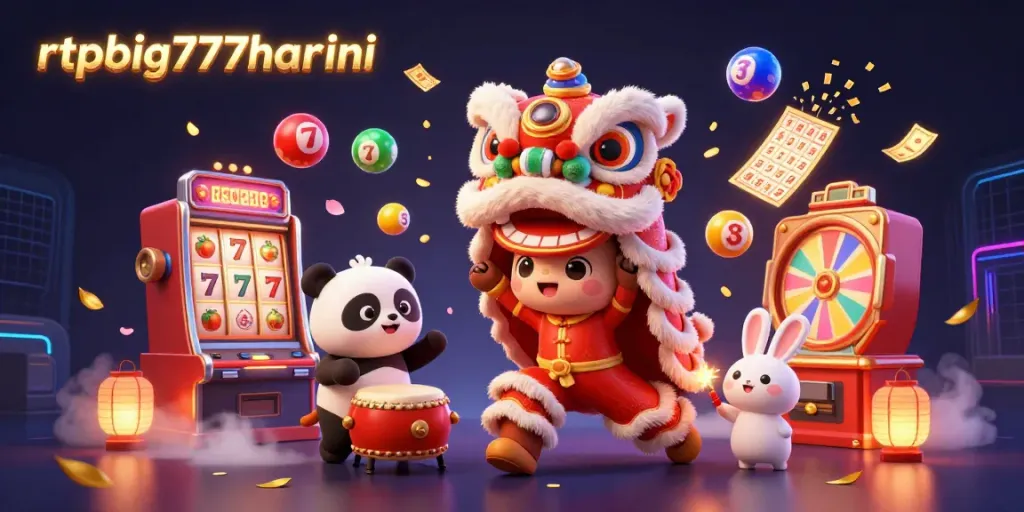 Engage in gameplay with rtpbig777hariini, featuring dynamic scenes of lottery excitement and lively characters.