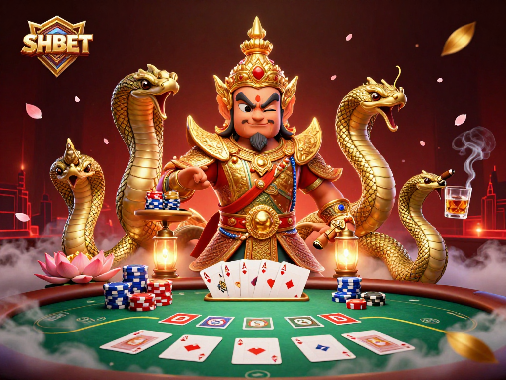 Engage with SHBET's exciting casino atmosphere, featuring vibrant poker action and guardian spirit.