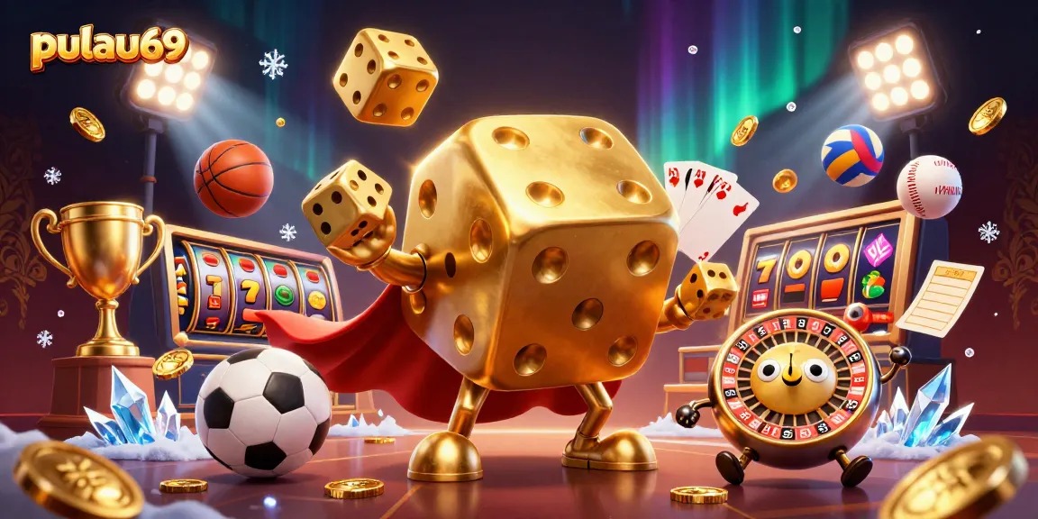Experience dynamic gaming with pulau69, featuring golden dice, rich casino elements, and thrilling visuals.