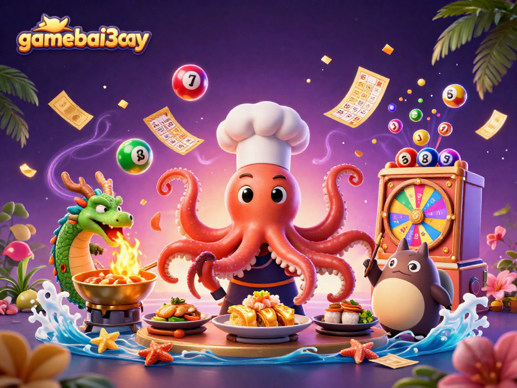 Engage with gamebai3cay through an energetic lottery-themed scene featuring colorful dynamics.