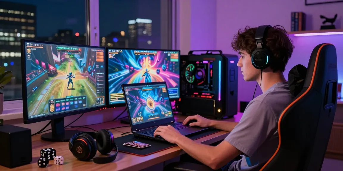 Engaging online gaming enthusiast at MPO777 slot game setup with dynamic visuals.