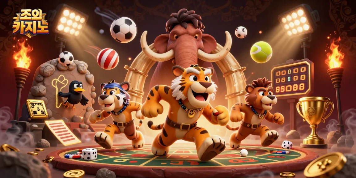 Experience high-energy gaming at 조이카지노 with dynamic 3D casino action and vibrant visual elements.
