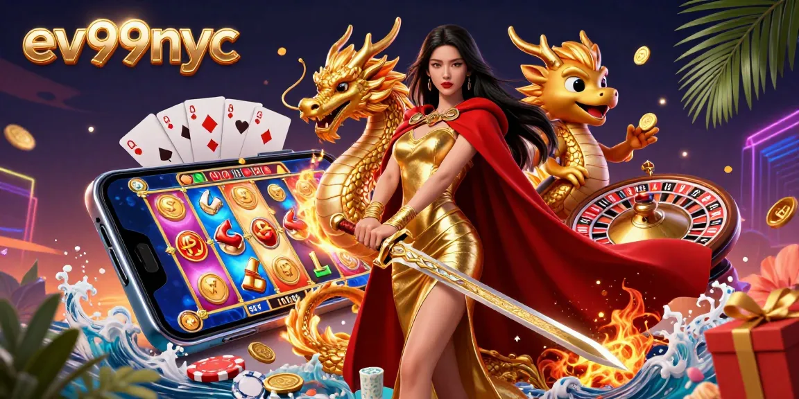 Experience the excitement of ev99nyc with stunning slot game visuals and dynamic casino elements.