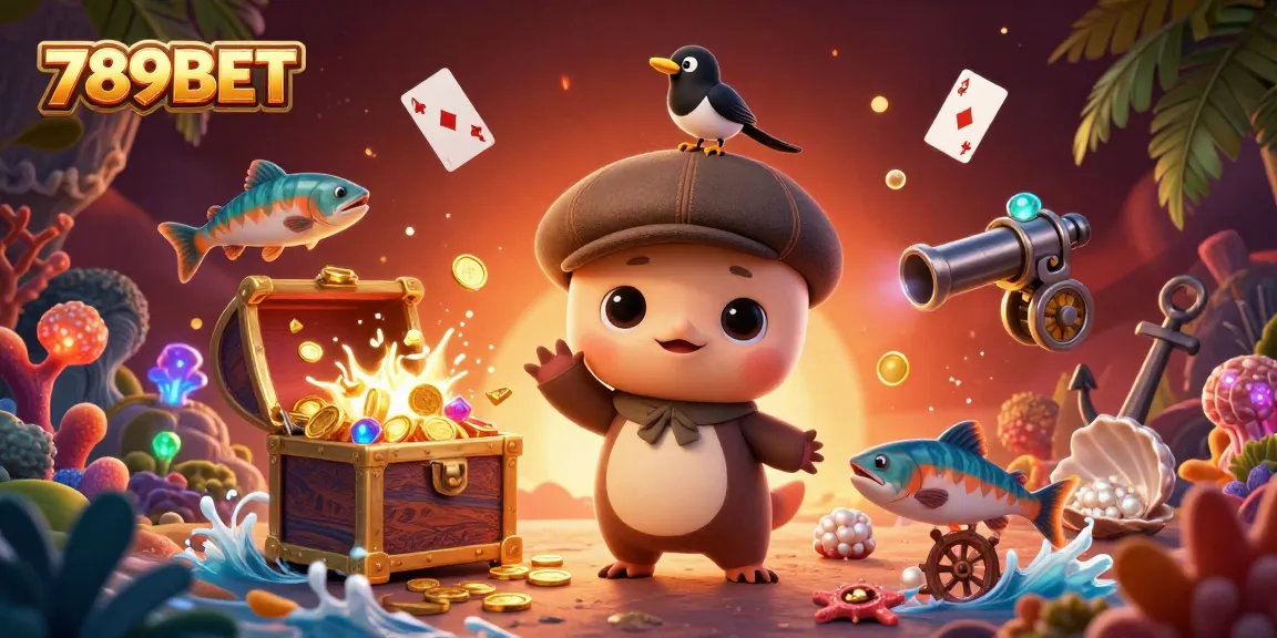 Play and win at 789BET with this vibrant underwater casino adventure illustration.