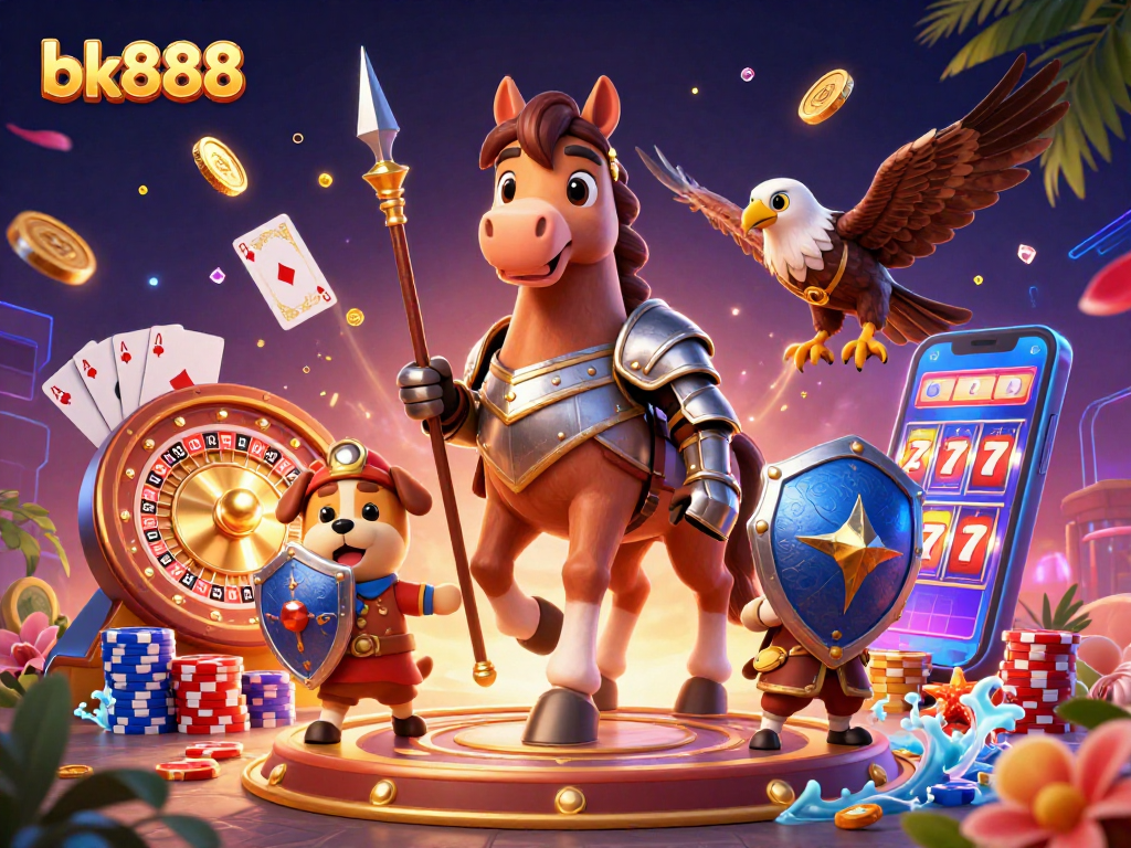 Engage with bk888 and enjoy a thrilling casino adventure with medieval characters amidst dynamic gaming elements.