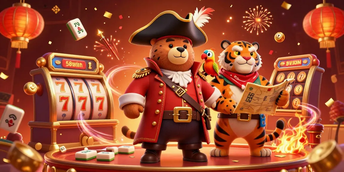 Experience thrilling gaming with 58win's vibrant 3D casino illustration featuring engaging characters and dynamic elements.