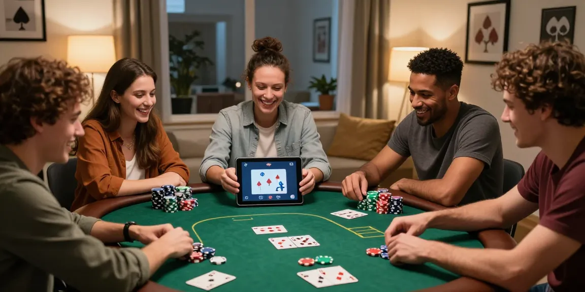 Play games with friends around a virtual poker table, enjoying Texas Hold'em in a cozy setting.