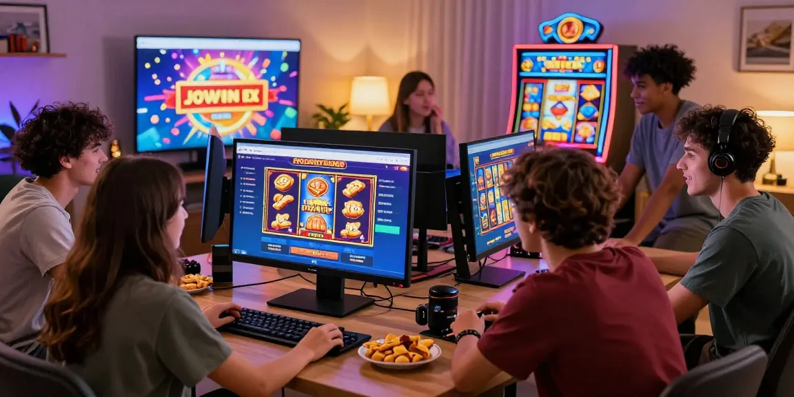 Friends enjoying online slot auto wallet gaming experience with vibrant graphics and a cozy atmosphere.