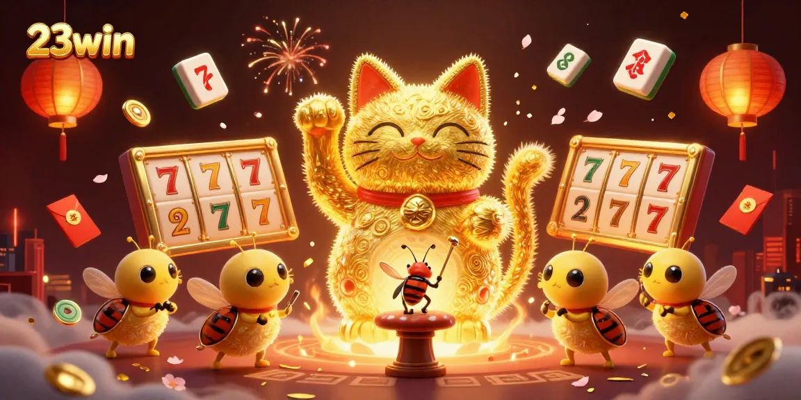 Engage with 23win’s vibrant casino world featuring iconic symbols and lucky elements.