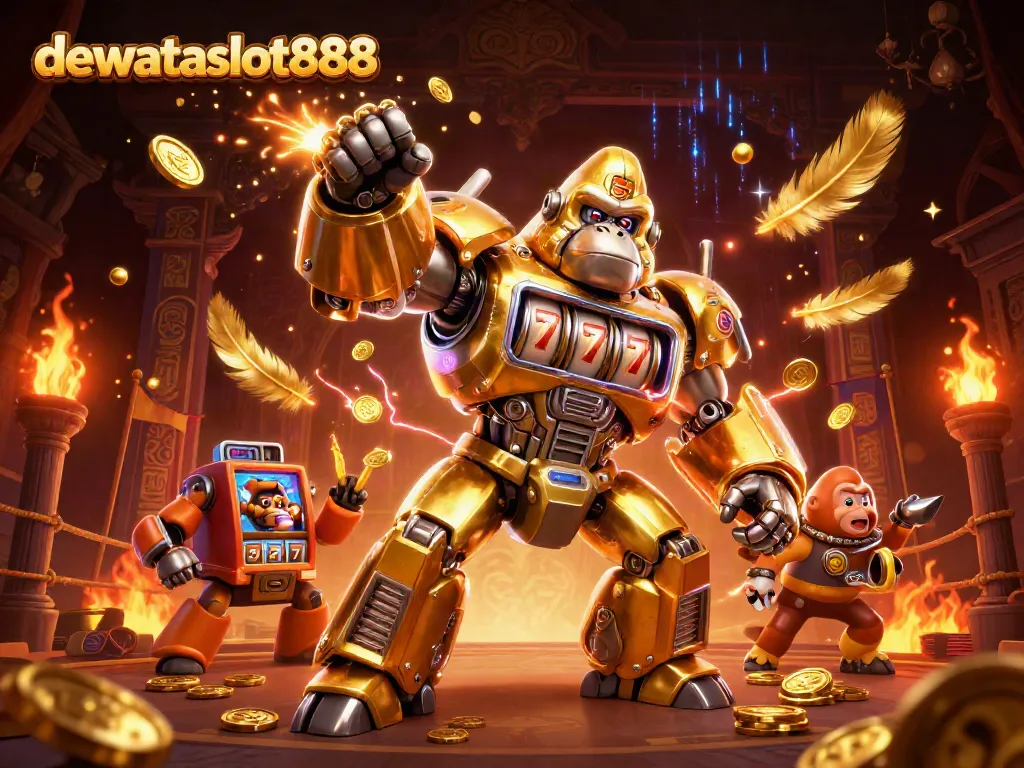 Mainkan game menarik di dewataslot888 dengan gorila emas yang menjadi simbol kemenangan di kasino.