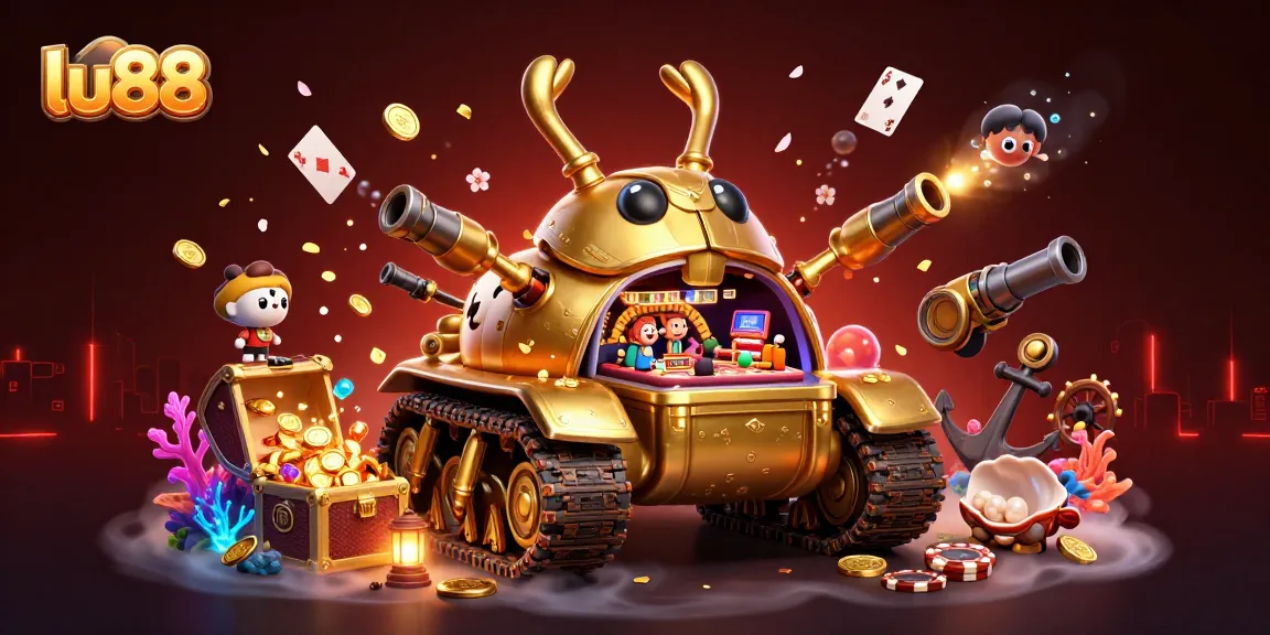 Experience thrilling entertainment with lu88's animated golden beetle casino, filled with vibrant treasures and action-packed gambling elements.