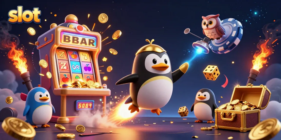 Spin the slot reels and win big with colorful casino elements in this unique illustration.