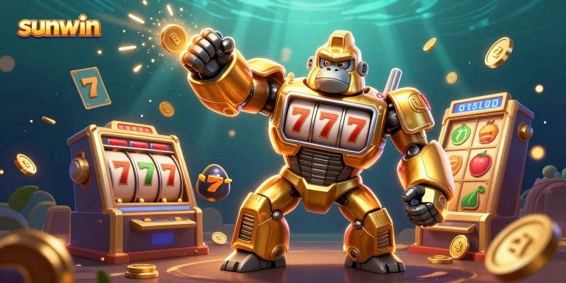 Win big at sunwin with a spectacular 3D casino-themed digital illustration featuring dynamic slots elements.