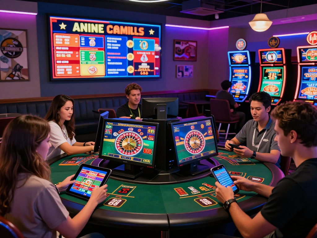 Experience the thrill of USA online casinos through players engaging in diverse games and vibrant promotions.