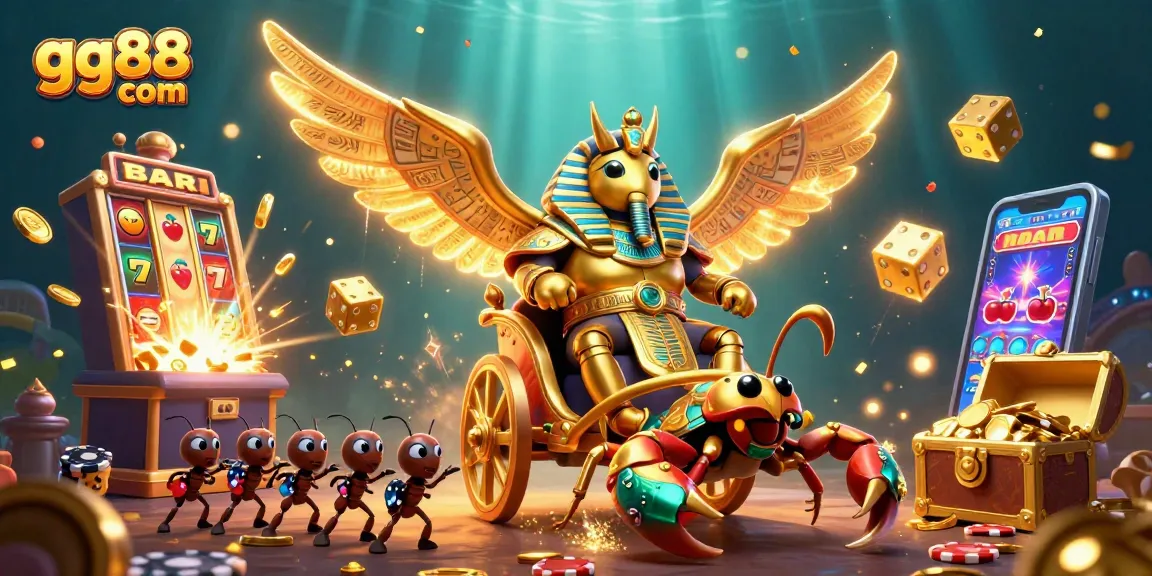 Experience the thrill of gg88 com with dynamic gambling elements and playful characters in a vibrant casino scene.