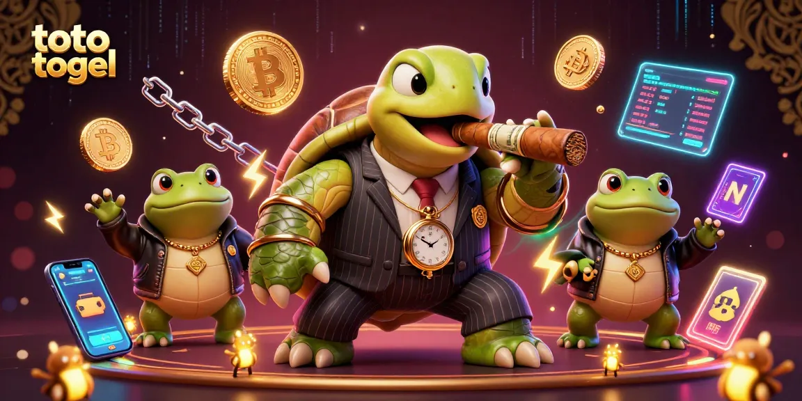 Engage with the thrilling world of toto togel in a vibrant 3D casino scene featuring unique characters.