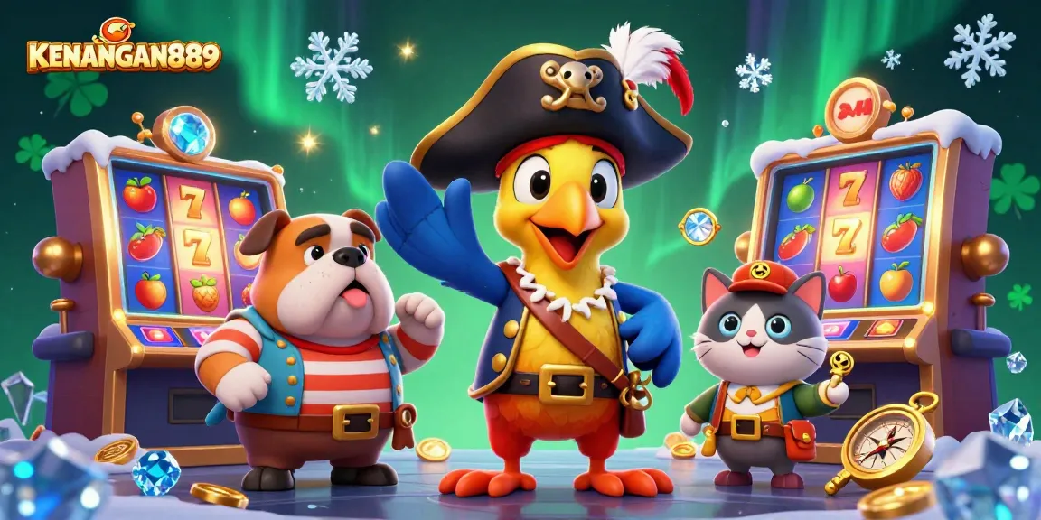 Play slots at KENANGAN889 with vibrant characters and exciting games in an ultra-detailed 3D illustration.