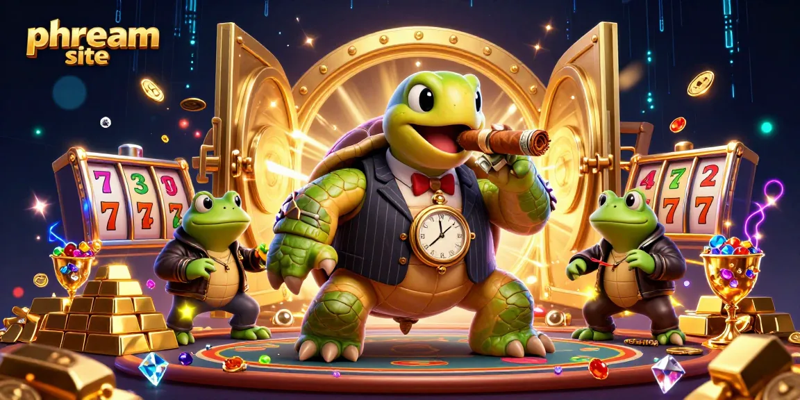Unleash excitement at phdream site with a vibrant casino scene featuring a snapping turtle and frog guards.