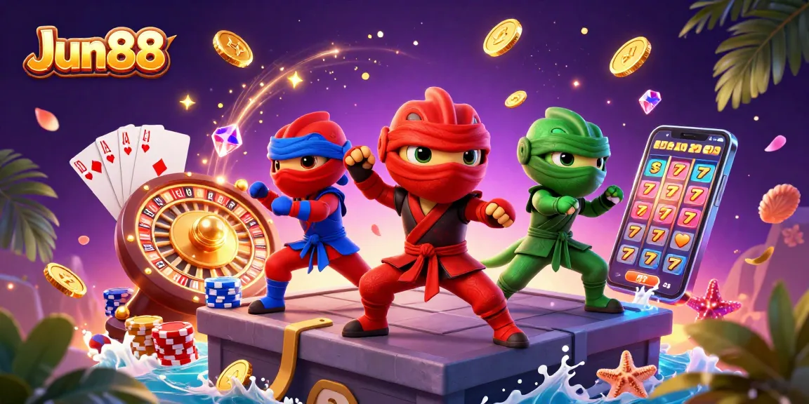 Engage with Jun88's dynamic casino experience through colorful chameleons’ thrilling gambling scene.
