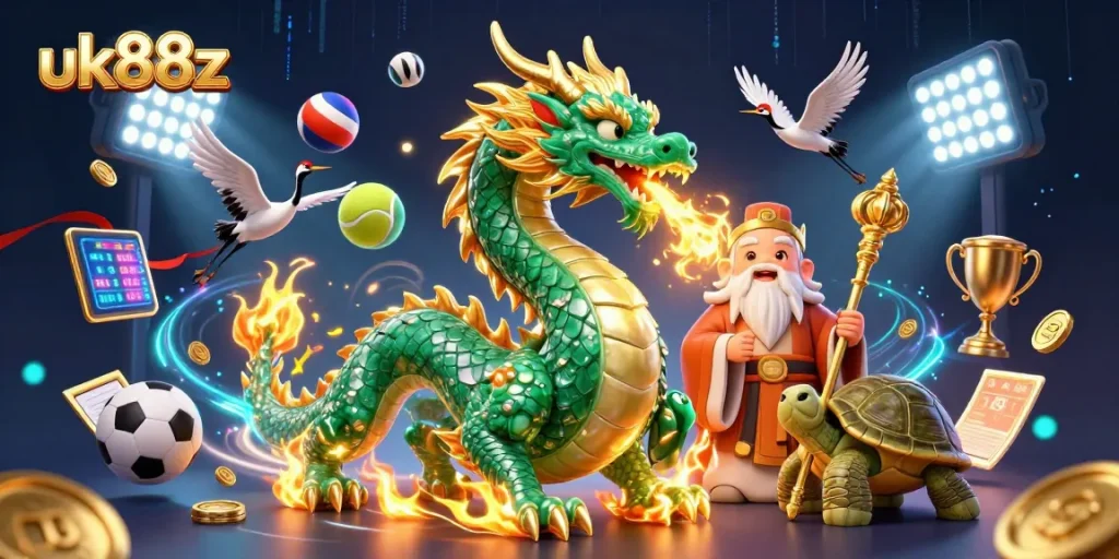 Experience excitement with uk88z's massive dragon and dynamic sports betting elements.