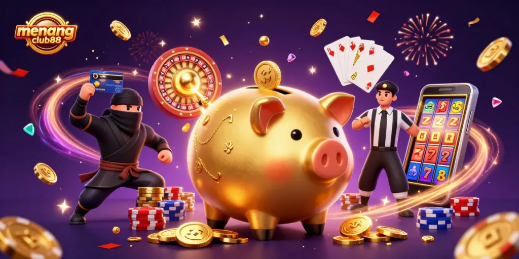 Engage with winning strategies at menangclub88 through innovative gaming techniques in a vibrant casino scene.