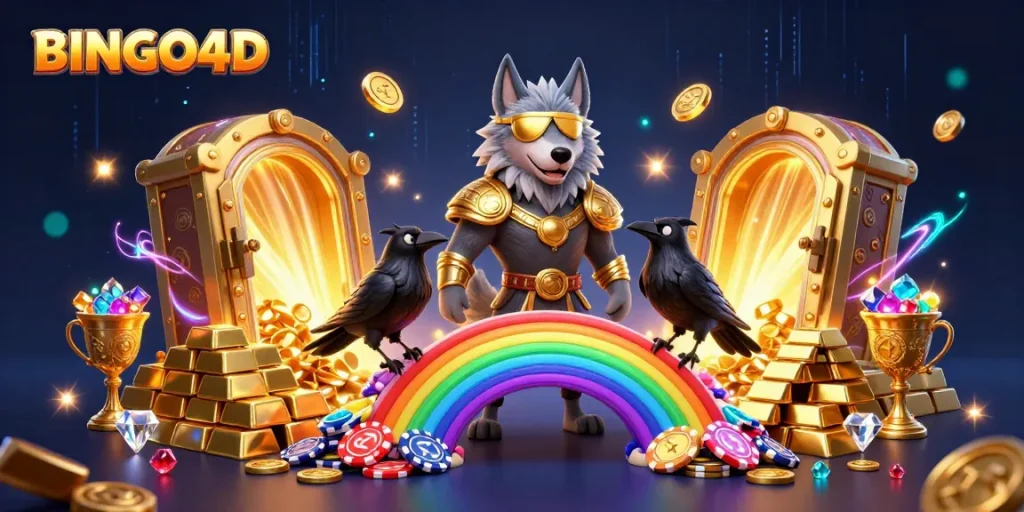 Menangkan hadiah BINGO4D dengan ilustrasi memukau fitur karakter mitologi Norse di kasino.