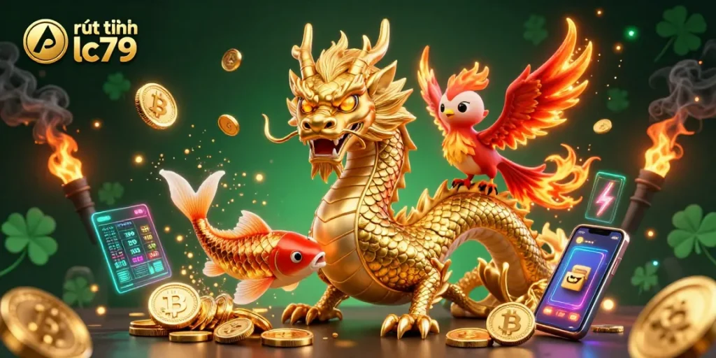 Khám phá rút tiền lc79 với hình ảnh trò chơi và biểu tượng may mắn trong không gian ảo mượt mà.
